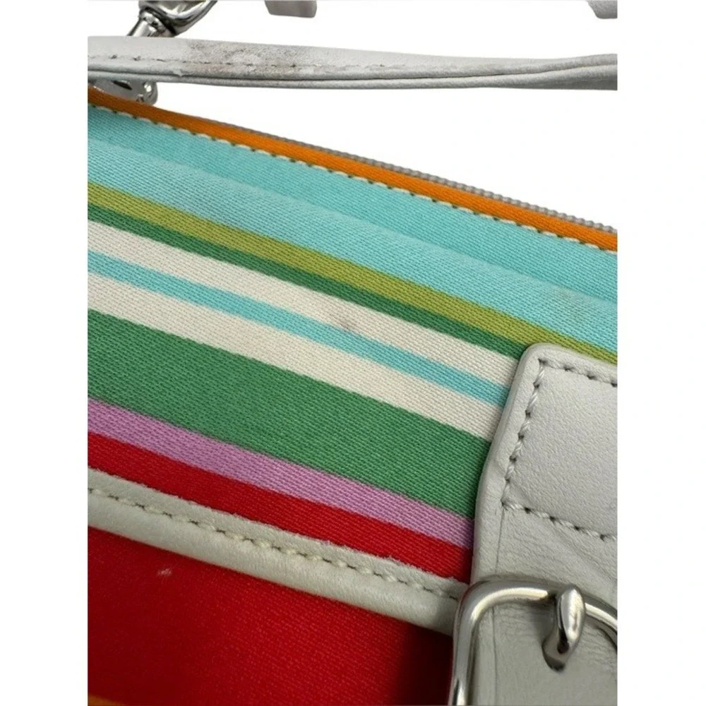 Vintage Coach Hamptons Multicolor Striped Wristlet Pouch Y2K Deadstock